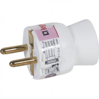 Вилка LEGRAND 2К+3 серия Элиум 16 А пластик прямой ввод белый Вилка LEGRAND 2К+3 серия Элиум 16 А пластик прямой ввод белый