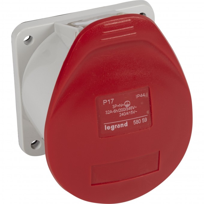 Встраиваемая прямая розетка LEGRAND P17 Tempra Pro с уменьшенным фланцем IP 44 380/415 В 32 A 3К+Н+З 058059 Встраиваемая прямая розетка LEGRAND P17 Tempra Pro с уменьшенным фланцем IP 44 380/415 В 32 A 3К+Н+З 058059