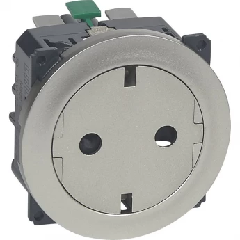 Розетка LEGRAND 2К+З с плоской лицевой панелью немецкий стандарт безвинтовые зажимы Программа Celiane титан Розетка LEGRAND 2К+З с плоской лицевой панелью немецкий стандарт безвинтовые зажимы Программа Celiane титан