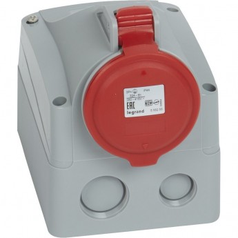 Розетка LEGRAND накладная 32 А 3К+З 380 В IP 44 серый Розетка LEGRAND накладная 32 А 3К+З 380 В IP 44 серый