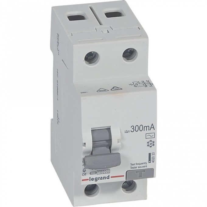 Выключатель дифференциального тока LEGRAND RX3 300мА 40А 2П тип AC белый 402033 Выключатель дифференциального тока LEGRAND RX3 300мА 40А 2П тип AC белый 402033