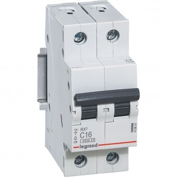 Автоматический выключатель LEGRAND RX3 4,5кА 16А 2П тип C белый