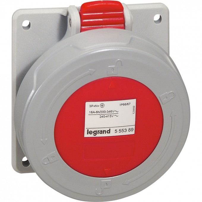 Встраиваемая розетка LEGRAND P17 Tempra Pro IP 66/67 380/415 В 16 A 3К+Н+З 555389 Встраиваемая розетка LEGRAND P17 Tempra Pro IP 66/67 380/415 В 16 A 3К+Н+З 555389