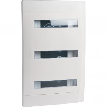 Распределительный щиток LEGRAND скрытого монтажа Practibox - с шинами PE + N - 3 рейки х 12 модулей, белый