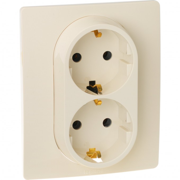 Розетка LEGRAND 2 x 2К+З немецкий стандарт 16 А 250 В Etika слоновая кость 672323 Розетка LEGRAND 2 x 2К+З немецкий стандарт 16 А 250 В Etika слоновая кость 672323