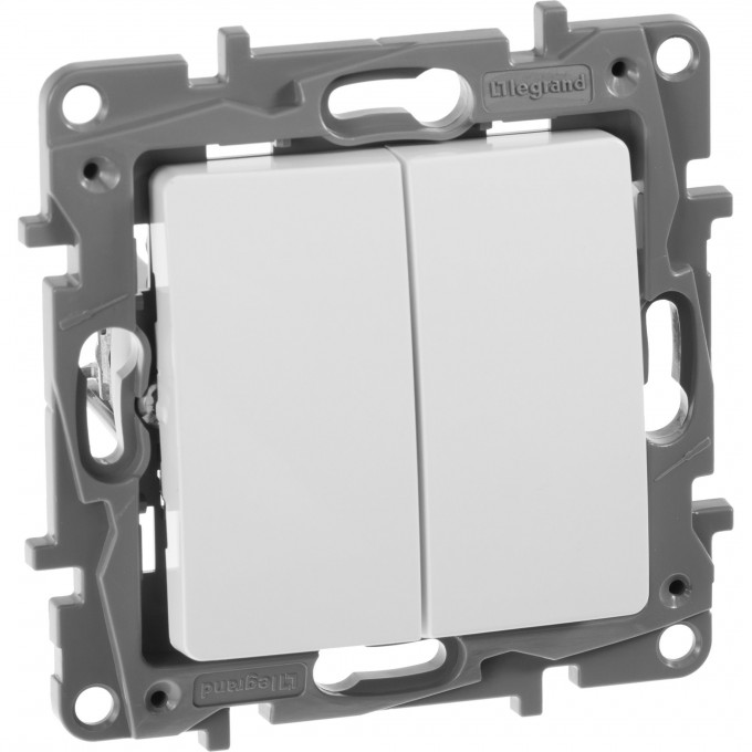 Выключатель LEGRAND Etika двухклавишный 10 A 250 В белый 672202 Выключатель LEGRAND Etika двухклавишный 10 A 250 В белый 672202