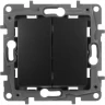 Выключатель LEGRAND Etika двухклавишный автоматические клеммы 10 AX 250 В антрацит 672602