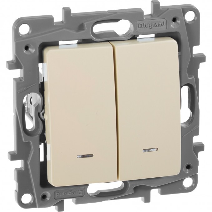 Выключатель LEGRAND Etika двухклавишный с подсветкой 10 A 250 В слоновая кость 672304 Выключатель LEGRAND Etika двухклавишный с подсветкой 10 A 250 В слоновая кость 672304