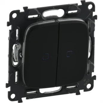 Переключатель LEGRAND Valena ALLURE двухклавишный 10АХ 250В с подсветкой с лицевой панелью антрацит Переключатель LEGRAND Valena ALLURE двухклавишный 10АХ 250В с подсветкой с лицевой панелью антрацит