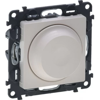 Светорегулятор LEGRAND Valena LIFE с поворотной ручкой универсальный 300Вт без нейтрали с лицевой панелью цвет слоновая кость