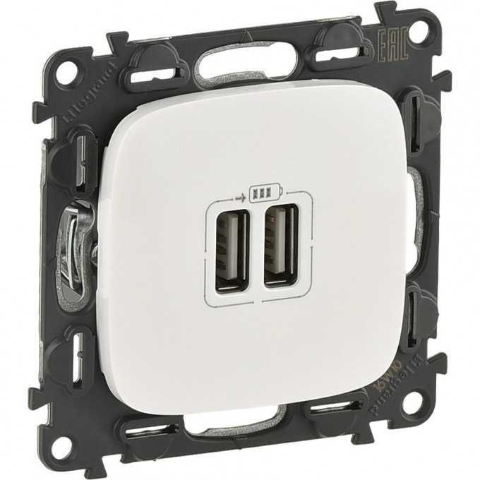Зарядное устройство LEGRAND Valena ALLURE с двумя USB-разьемами 240В/5В 1500мА с лицевой панелью белый 754995 Зарядное устройство LEGRAND Valena ALLURE с двумя USB-разьемами 240В/5В 1500мА с лицевой панелью белый 754995