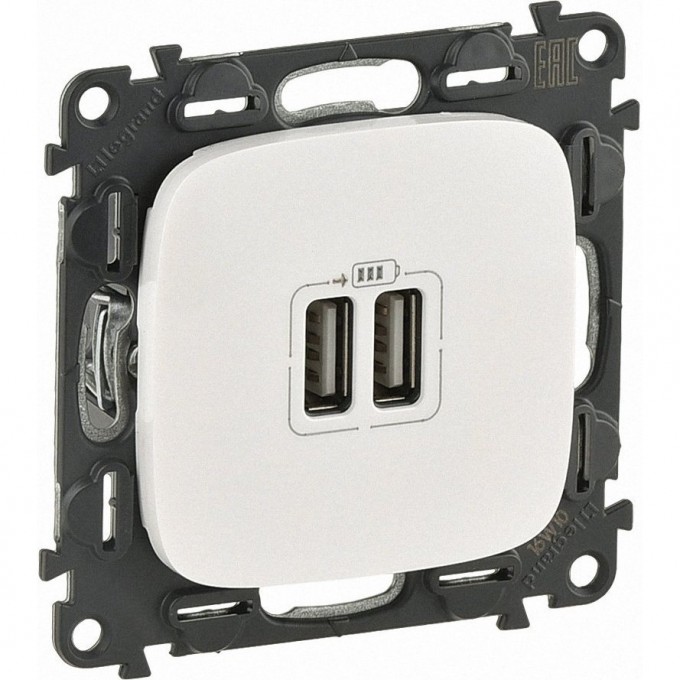 Зарядное устройство LEGRAND Valena ALLURE с двумя USB-разьемами 240В/5В 1500мА с лицевой панелью жемчуг 754999 Зарядное устройство LEGRAND Valena ALLURE с двумя USB-разьемами 240В/5В 1500мА с лицевой панелью жемчуг 754999