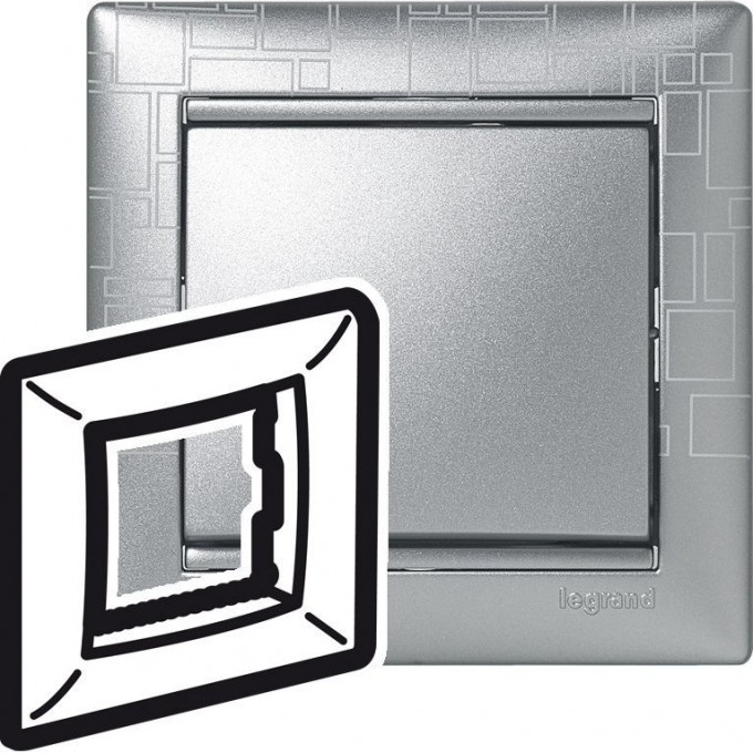 Рамка LEGRAND Valena 1 пост алюминий модерн 770341 Рамка LEGRAND Valena 1 пост алюминий модерн 770341