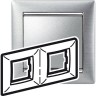 Рамка LEGRAND Valena 2 поста алюминий матовый 770332