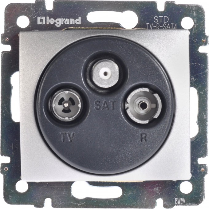 Розетка LEGRAND TV-FM-SAT двухкабельная Valena звезда 1.5 дБ 2400 МГц алюминий 770210 Розетка LEGRAND TV-FM-SAT двухкабельная Valena звезда 1.5 дБ 2400 МГц алюминий 770210
