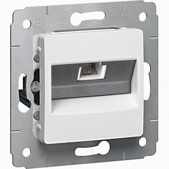 Телефонная розетка LEGRAND Cariva RJ11 4 контакта 1 выход белый 773638 Телефонная розетка LEGRAND Cariva RJ11 4 контакта 1 выход белый 773638