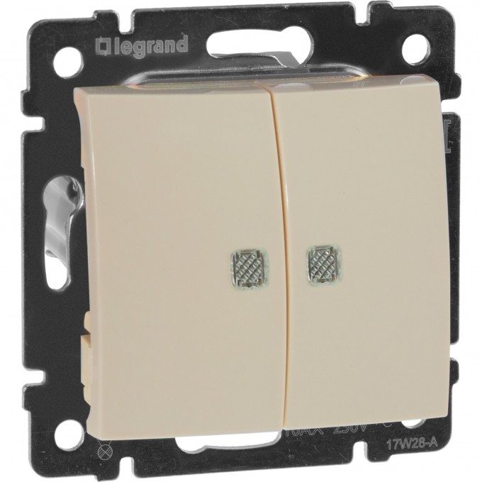 Двойной выключатель LEGRAND Valena с подсветкой 10 A 250 В слоновая кость 774328 Двойной выключатель LEGRAND Valena с подсветкой 10 A 250 В слоновая кость 774328