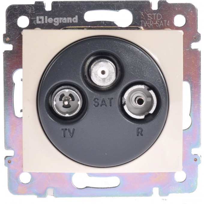 Розетка LEGRAND TV-FM-SAT двухкабельная Valena звезда 1.5 дБ 2400 МГц слоновая кость 774110 Розетка LEGRAND TV-FM-SAT двухкабельная Valena звезда 1.5 дБ 2400 МГц слоновая кость 774110
