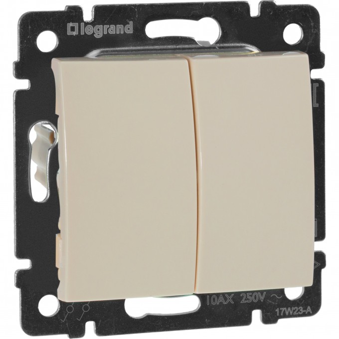 Выключатель LEGRAND Valena двухклавишный 10 A 250 В слоновая кость 774305 Выключатель LEGRAND Valena двухклавишный 10 A 250 В слоновая кость 774305