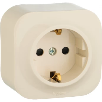 Розетка LEGRAND 2К+З с защитными шторками 16 A 250 В Quteo IP 20 слоновая кость Розетка LEGRAND 2К+З с защитными шторками 16 A 250 В Quteo IP 20 слоновая кость