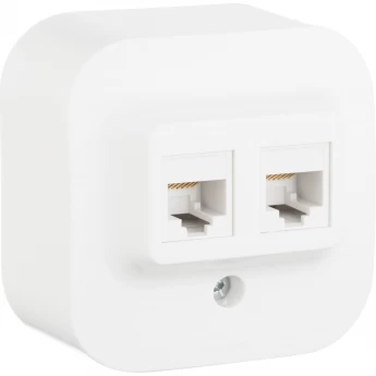 Розетка LEGRAND двойная 2 x RJ45 категория 5e UTP Quteo IP 20 белый Розетка LEGRAND двойная 2 x RJ45 категория 5e UTP Quteo IP 20 белый
