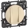 Выключатель LEGRAND Celiane двухклавишный 1-полюсный с тонкими клавишами слоновая кость SET-2-067001-05