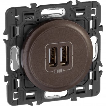 Зарядное устройство LEGRAND Celiane 2 х USB 1500 мА, графит