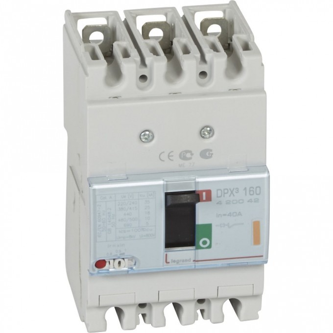 Автоматический выключатель LEGRAND DPX3 160 3P 40А 25kA 420042 Автоматический выключатель LEGRAND DPX3 160 3P 40А 25kA 420042