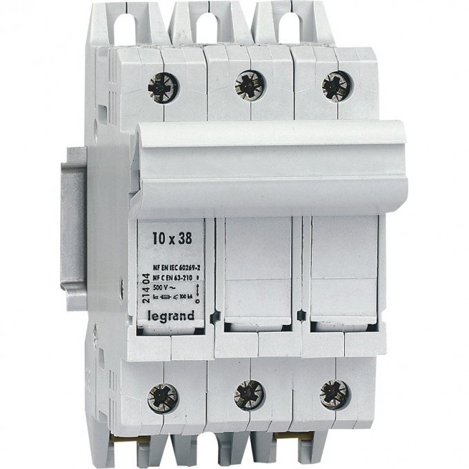 Держатель плавких вставок LEGRAND SP38 10X38 3P 21404 Держатель плавких вставок LEGRAND SP38 10X38 3P 21404