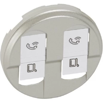 Лицевая панель LEGRAND Celiane двойной компьютерной розетки, титан Лицевая панель LEGRAND Celiane двойной компьютерной розетки, титан