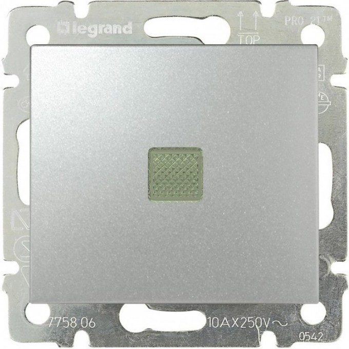 Переключатель LEGRAND Valena промежуточный с подсветкой 10 A 250 В алюминий 770148 Переключатель LEGRAND Valena промежуточный с подсветкой 10 A 250 В алюминий 770148