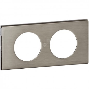 Рамка LEGRAND двухпостовая фактурная сталь