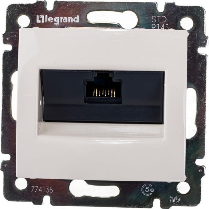 Розетка компьютерная LEGRAND Valena RJ45 UTP Кат.5e на винтах, слоновая кость 774138 Розетка компьютерная LEGRAND Valena RJ45 UTP Кат.5e на винтах, слоновая кость 774138