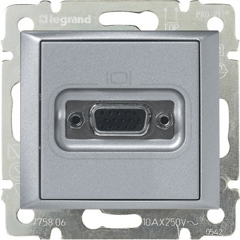 Розетка LEGRAND HD 15 для видеоустройств Valena алюминий