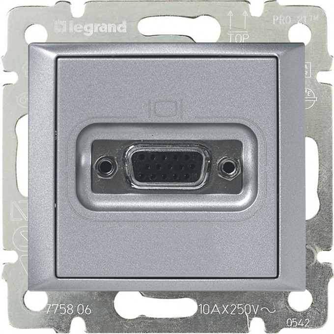 Розетка LEGRAND HD 15 для видеоустройств Valena алюминий 770283 Розетка LEGRAND HD 15 для видеоустройств Valena алюминий 770283