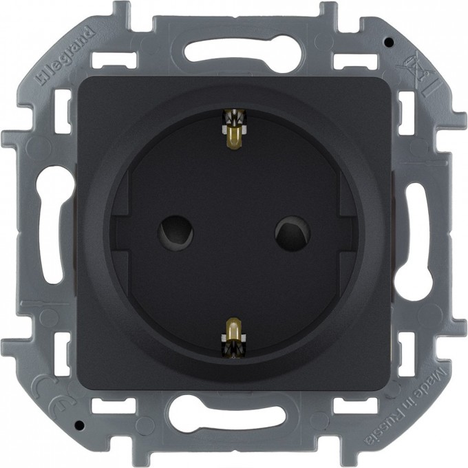 Розетка LEGRAND INSPIRIA 2К+З со шторками немецкий стандарт 16 А 250 В антрацит 673733 Розетка LEGRAND INSPIRIA 2К+З со шторками немецкий стандарт 16 А 250 В антрацит 673733