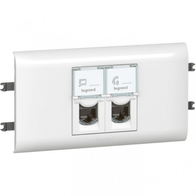 Розетка LEGRAND Mosaic DLP для крышки 65мм 2X RJ45 UTP Кат.6, белый 78663 Розетка LEGRAND Mosaic DLP для крышки 65мм 2X RJ45 UTP Кат.6, белый 78663