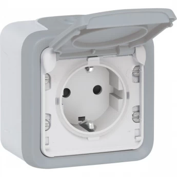 Розетка LEGRAND Plexo с заземлением 16 A, с винтовыми зажимами, IP55, серый Розетка LEGRAND Plexo с заземлением 16 A, с винтовыми зажимами, IP55, серый