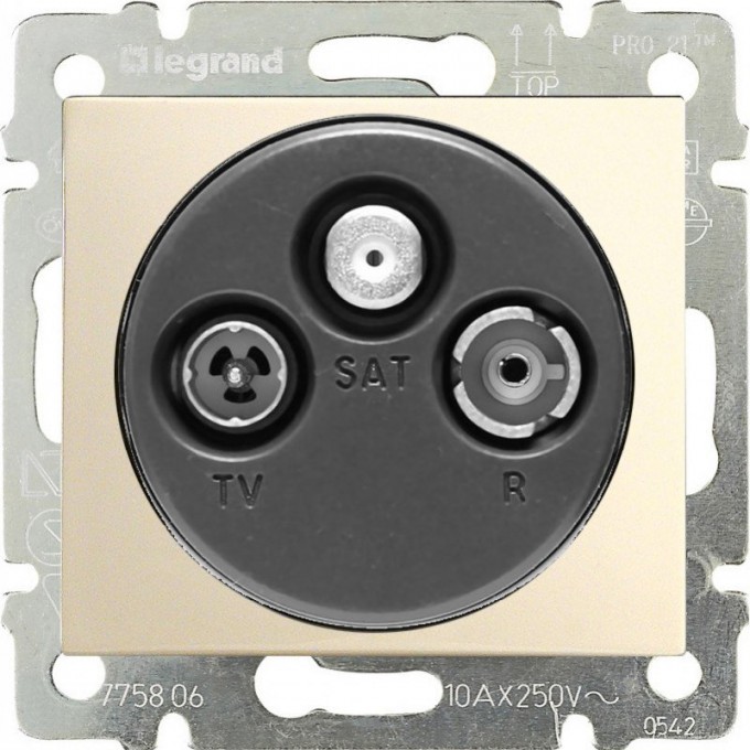 Розетка LEGRAND TV-FM-SAT Valena звезда 1.5 дБ 2400 МГц слоновая кость 774335 Розетка LEGRAND TV-FM-SAT Valena звезда 1.5 дБ 2400 МГц слоновая кость 774335