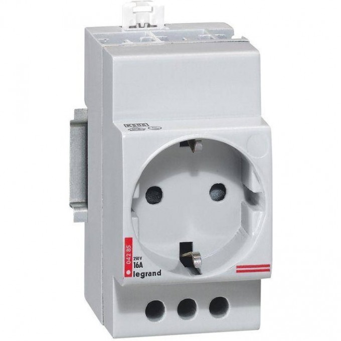 Розетка на DIN-рейку LEGRAND нем. станд. 2К+З 16А 04285 Розетка на DIN-рейку LEGRAND нем. станд. 2К+З 16А 04285