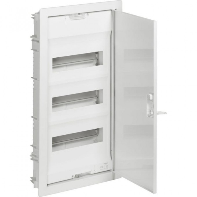 Щит встраиваемый LEGRAND Nedbox с плоской металлической дверью цвет RAL 9010 4 рейки 48+8 модулей белый 001434 Щит встраиваемый LEGRAND Nedbox с плоской металлической дверью цвет RAL 9010 4 рейки 48+8 модулей белый 001434
