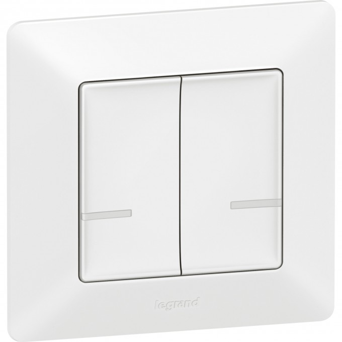 Умный беспроводной выключатель LEGRAND Valena Life with NETATMO 2-клавишный, белый 752187 Умный беспроводной выключатель LEGRAND Valena Life with NETATMO 2-клавишный, белый 752187
