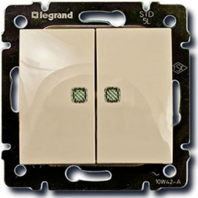 Выключатель LEGRAND Valena двухклавишный с двумя индикаторами 10 A 250 В слоновая кость 774113 Выключатель LEGRAND Valena двухклавишный с двумя индикаторами 10 A 250 В слоновая кость 774113