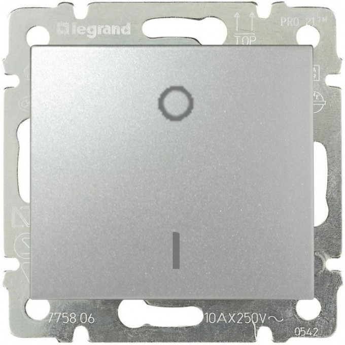 Выключатель LEGRAND Valena двухполюсный 16 A 250 В алюминий 770204 Выключатель LEGRAND Valena двухполюсный 16 A 250 В алюминий 770204