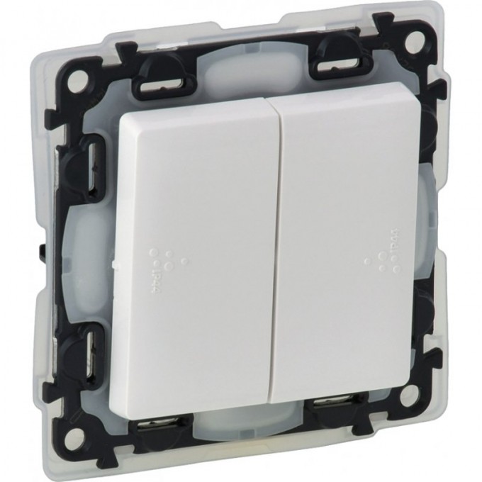 Выключатель LEGRAND Valena LIFE IP44 двухклавишный 10А 250В IP44 с лицевой панелью безвинтовые зажимы белый 752155 Выключатель LEGRAND Valena LIFE IP44 двухклавишный 10А 250В IP44 с лицевой панелью безвинтовые зажимы белый 752155