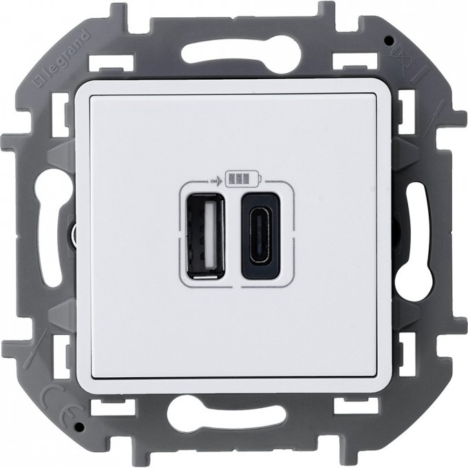 Зарядное устройство LEGRAND INSPIRIA с двумя USB разьемами A C 240В/5В 3000мА белый 673760 Зарядное устройство LEGRAND INSPIRIA с двумя USB разьемами A C 240В/5В 3000мА белый 673760