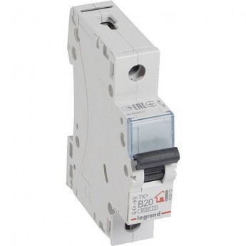 Автоматический выключатель LEGRAND TX³ 6000 6 кА тип B 1П 230/400 В 20А 1 модуль белый Автоматический выключатель LEGRAND TX³ 6000 6 кА тип B 1П 230/400 В 20А 1 модуль белый