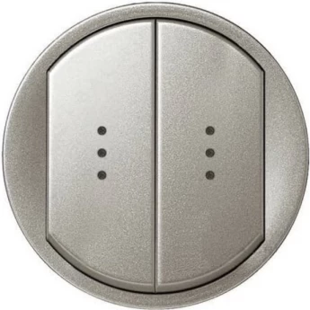 Лицевая панель LEGRAND Celiane двухклавишного выключателя с подсветкой\индикацией, титан Лицевая панель LEGRAND Celiane двухклавишного выключателя с подсветкой\индикацией, титан