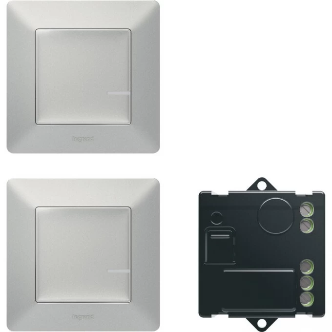 Пакет для управления освещением LEGRAND Valena Life with NETATMO c 2х мест, алюминий 752350 Пакет для управления освещением LEGRAND Valena Life with NETATMO c 2х мест, алюминий 752350