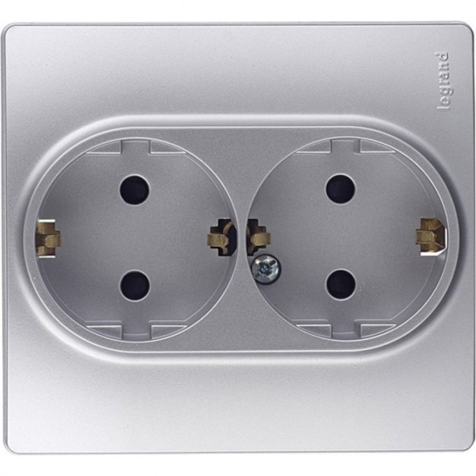 Розетка LEGRAND 2 x 2К+З со шторками немецкий стандарт автоматические зажимы 16 А 250 В Etika алюминий 672433 Розетка LEGRAND 2 x 2К+З со шторками немецкий стандарт автоматические зажимы 16 А 250 В Etika алюминий 672433